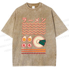 Unisex Japanese Breakfast Graffiti Printed Washed Tee