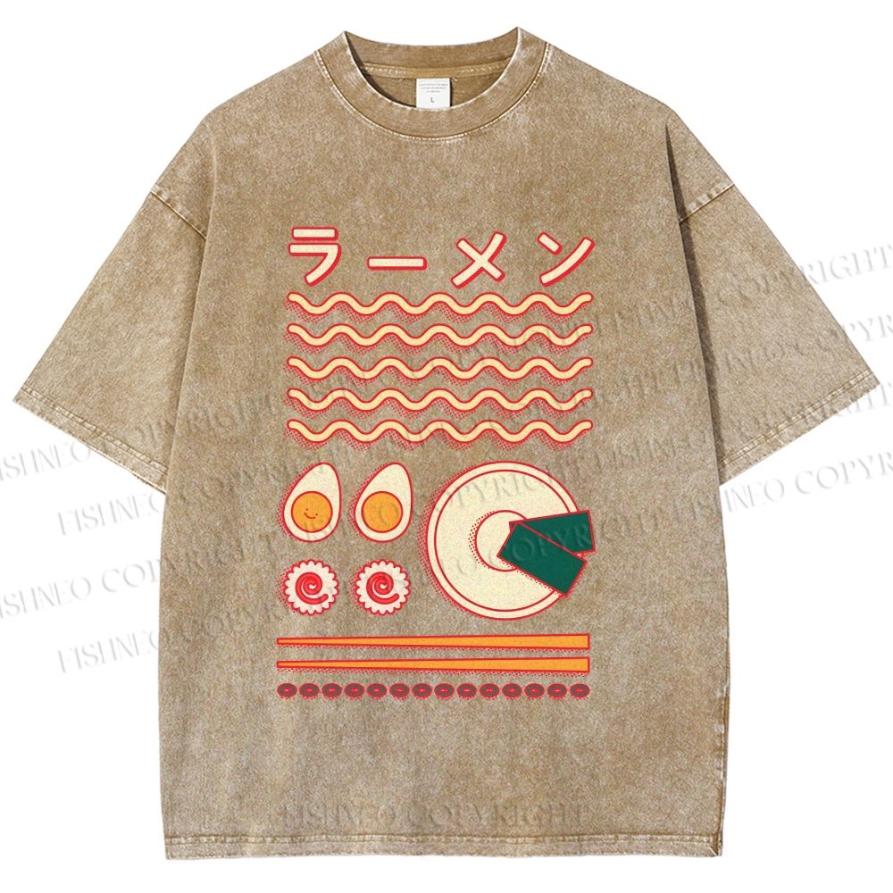 Unisex Japanese Breakfast Graffiti Printed Washed Tee