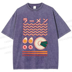 Unisex Japanese Breakfast Graffiti Printed Washed Tee
