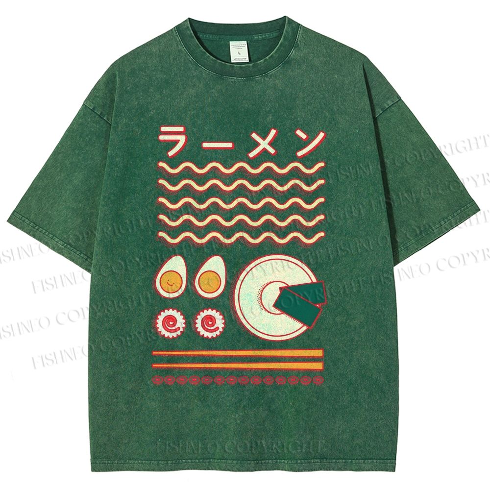 Unisex Japanese Breakfast Graffiti Printed Washed Tee