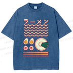 Unisex Japanese Breakfast Graffiti Printed Washed Tee