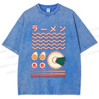 Unisex Japanese Breakfast Graffiti Printed Washed Tee