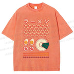Unisex Japanese Breakfast Graffiti Printed Washed Tee