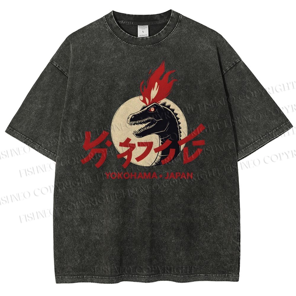 Unisex Yokohama Japan Printed Washed Tee