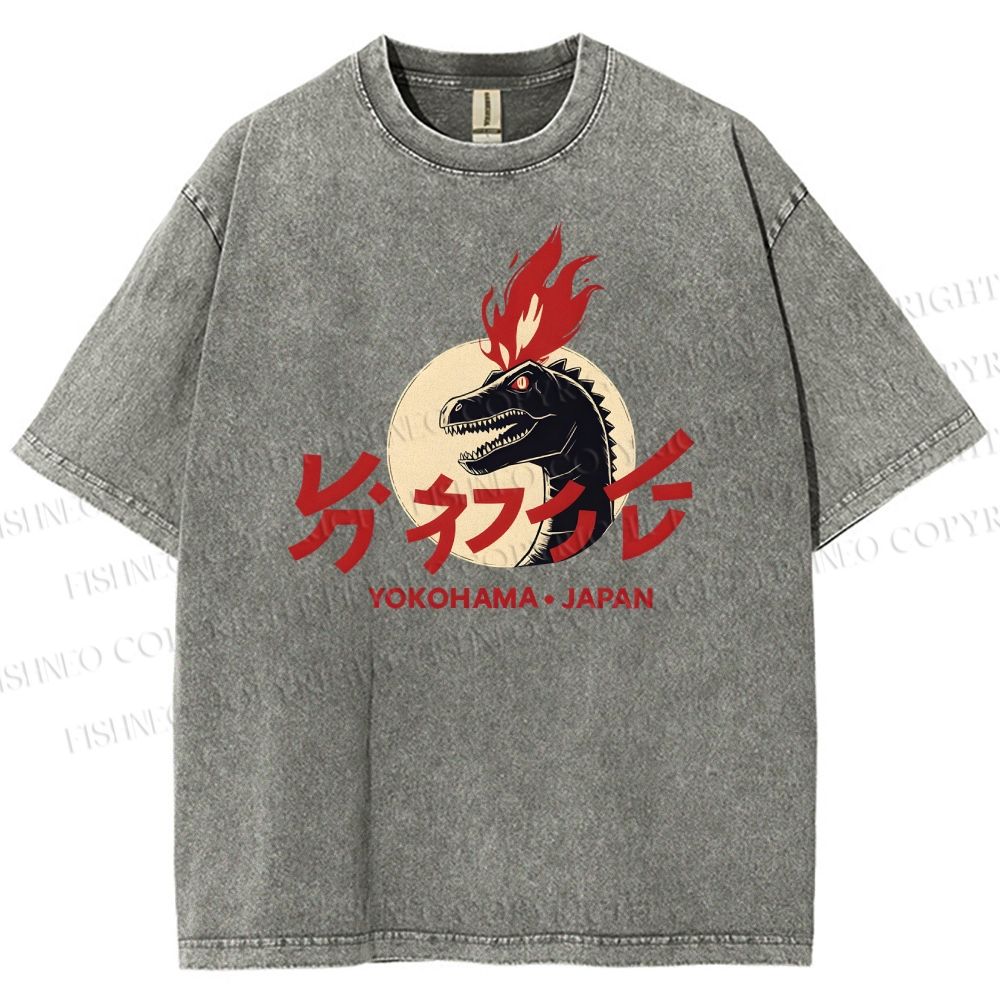 Unisex Yokohama Japan Printed Washed Tee