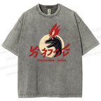 Unisex Yokohama Japan Printed Washed Tee