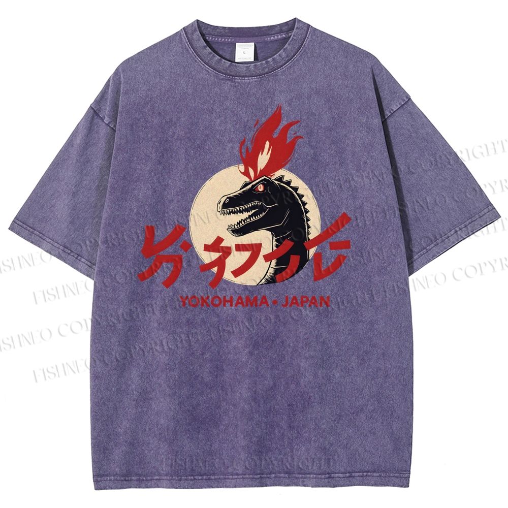Unisex Yokohama Japan Printed Washed Tee