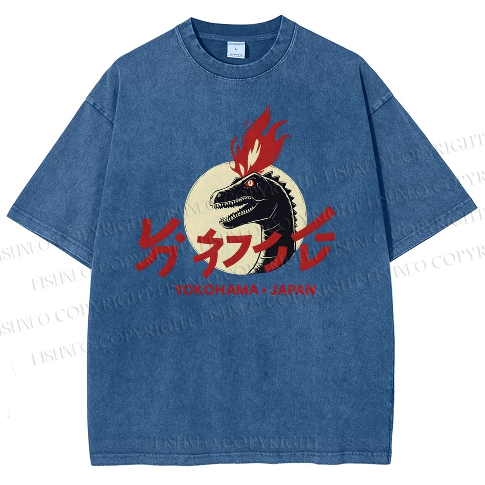 Unisex Yokohama Japan Printed Washed Tee