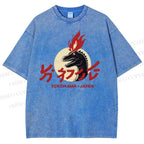 Unisex Yokohama Japan Printed Washed Tee