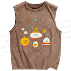 Unisex Kwoni Printed Washed Tank Top