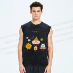 Unisex Kwoni Printed Washed Tank Top