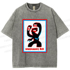 Unisex Monster Printed Washed Tee