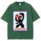 Unisex Monster Printed Washed Tee
