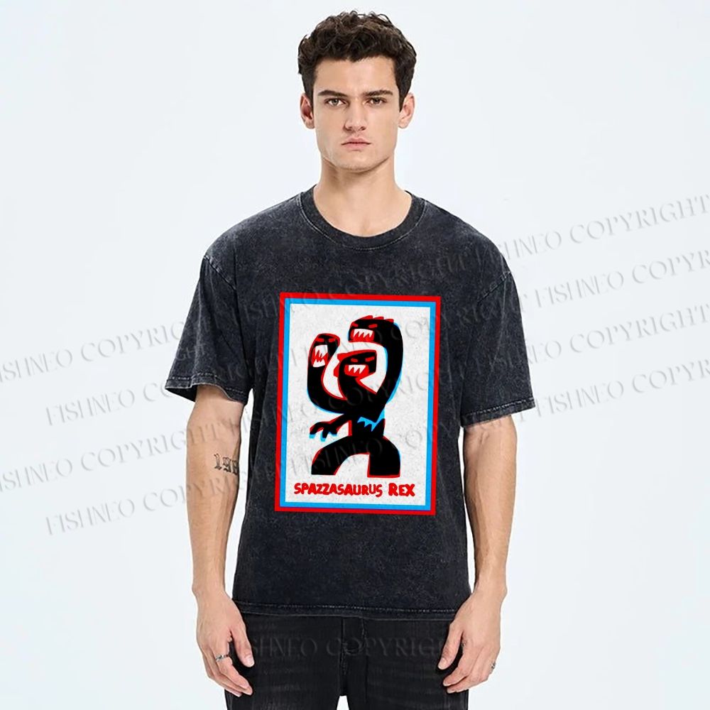 Unisex Monster Printed Washed Tee