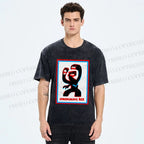 Unisex Monster Printed Washed Tee