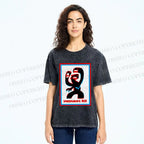 Unisex Monster Printed Washed Tee