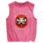 Unisex Daruma Printed Washed Tank Top