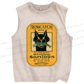 Unisex Sardines Printed Washed Tank Top