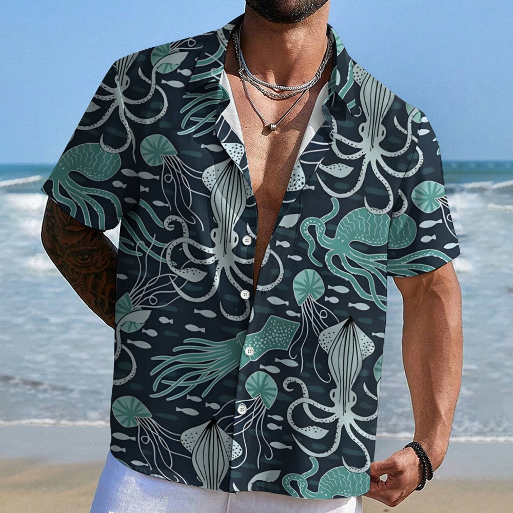 Deep Sea Squid Button-up Shirt