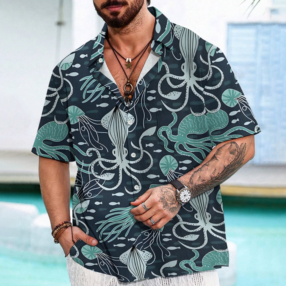 Deep Sea Squid Button-up Shirt