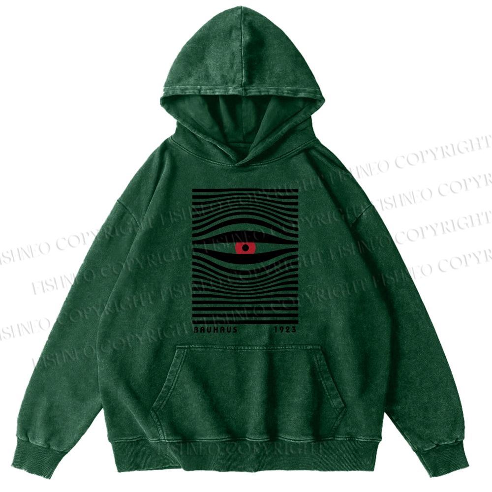 Unisex Geometric Eyes Casual Washed Hoodies