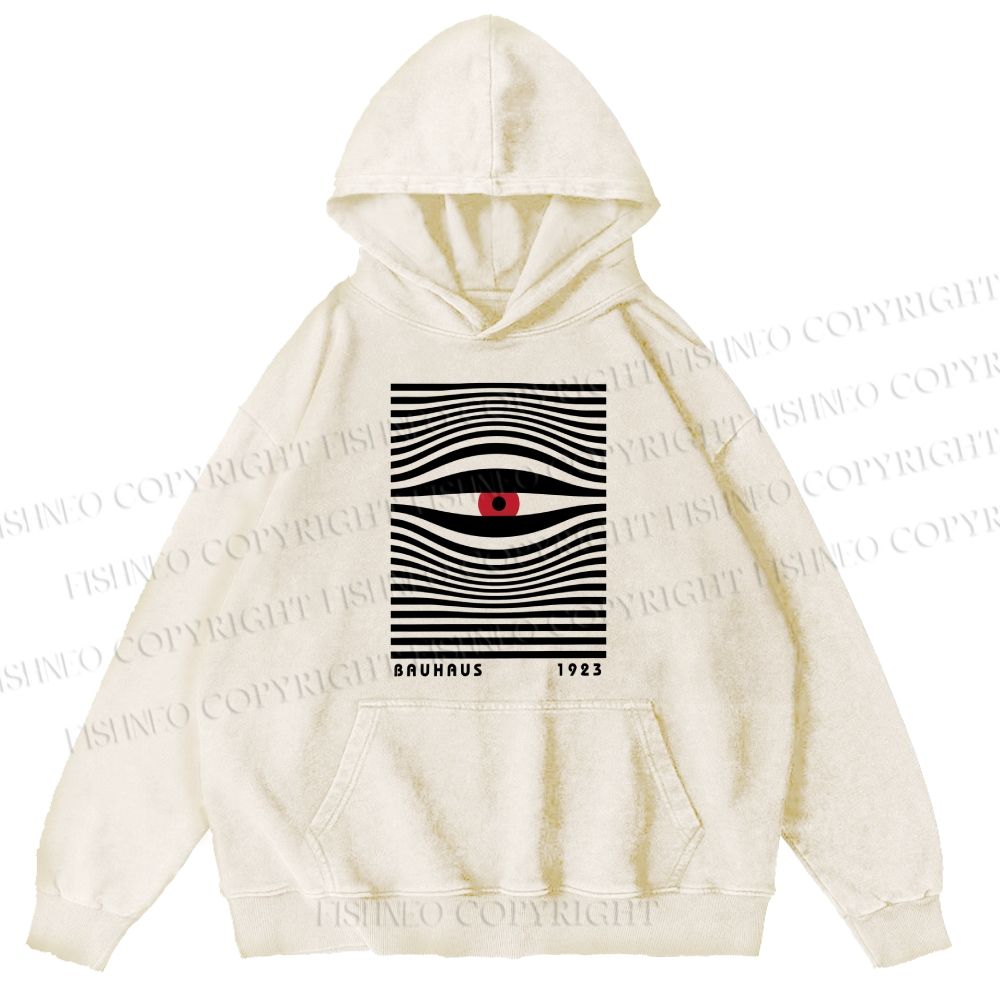 Unisex Geometric Eyes Casual Washed Hoodies