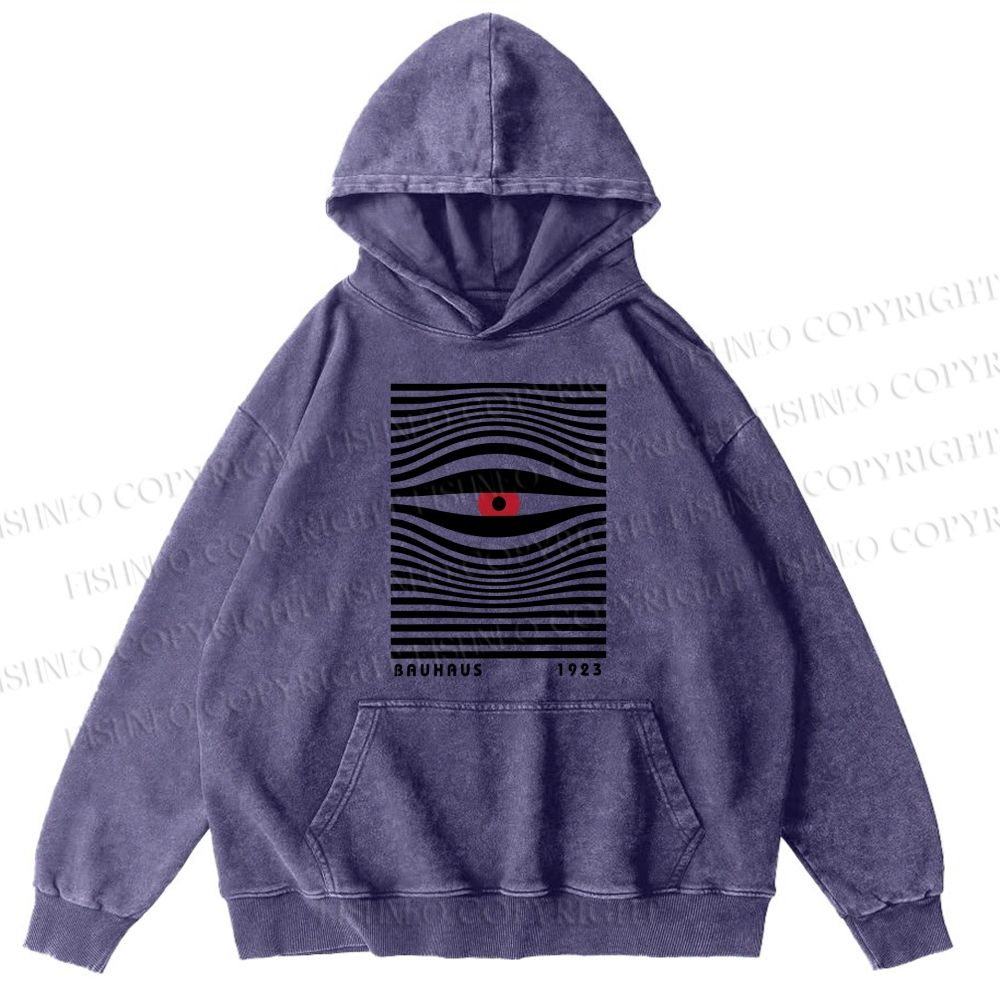 Unisex Geometric Eyes Casual Washed Hoodies
