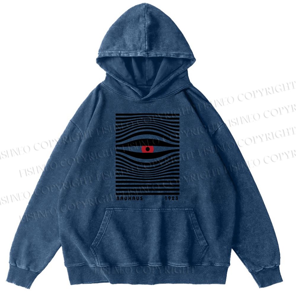 Unisex Geometric Eyes Casual Washed Hoodies