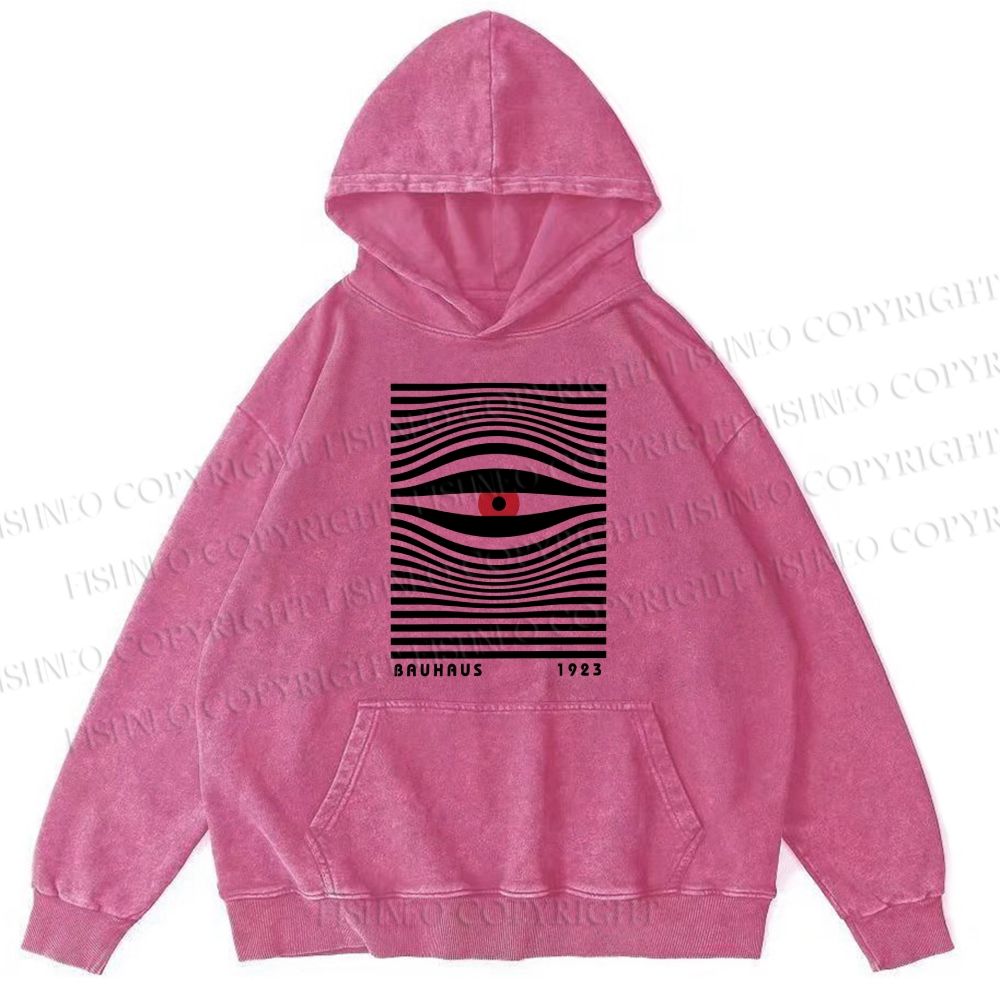 Unisex Geometric Eyes Casual Washed Hoodies