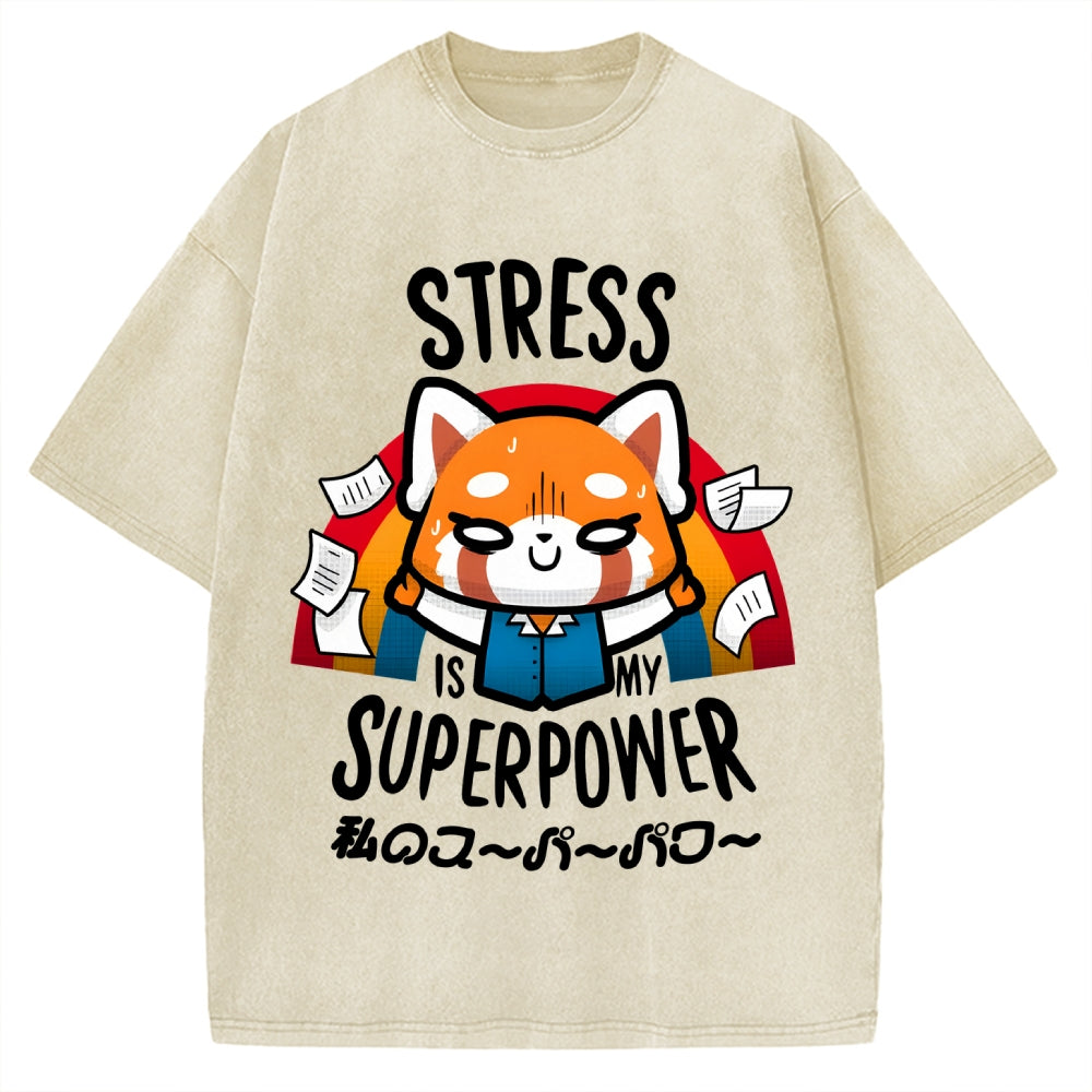 Stress is My Superpower Vintage Washed T-shirt