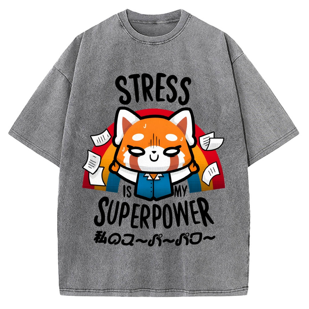 Stress is My Superpower Vintage Washed T-shirt