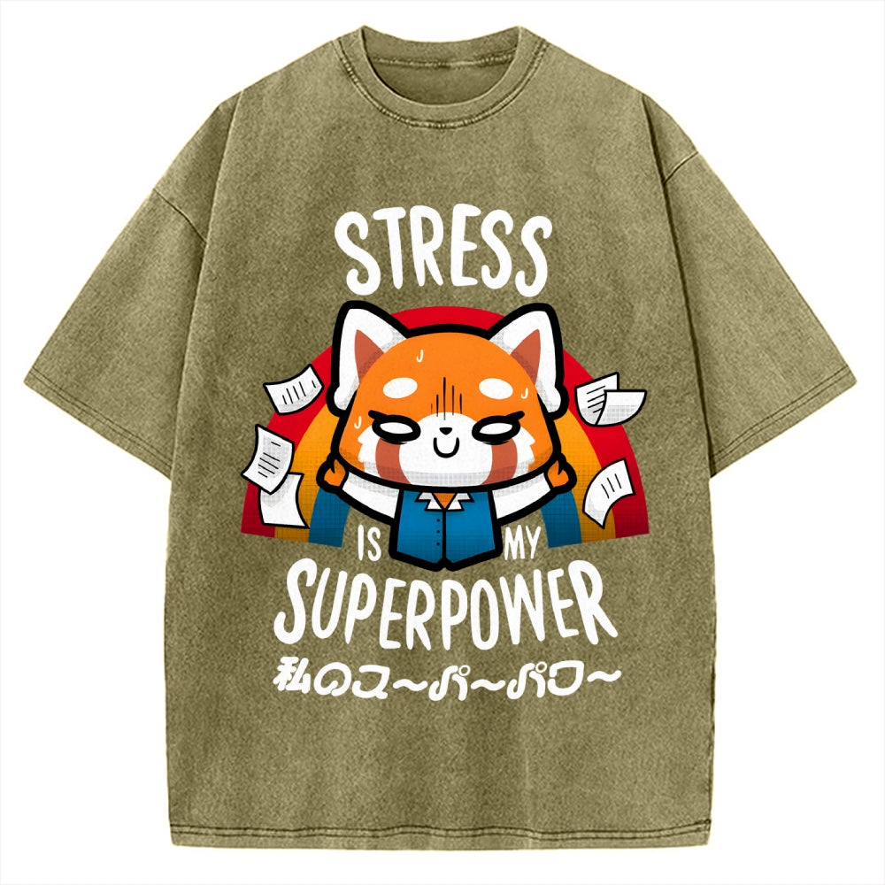 Stress is My Superpower Vintage Washed T-shirt