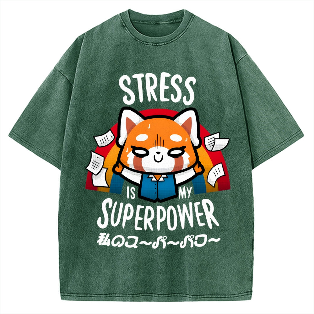 Stress is My Superpower Vintage Washed T-shirt