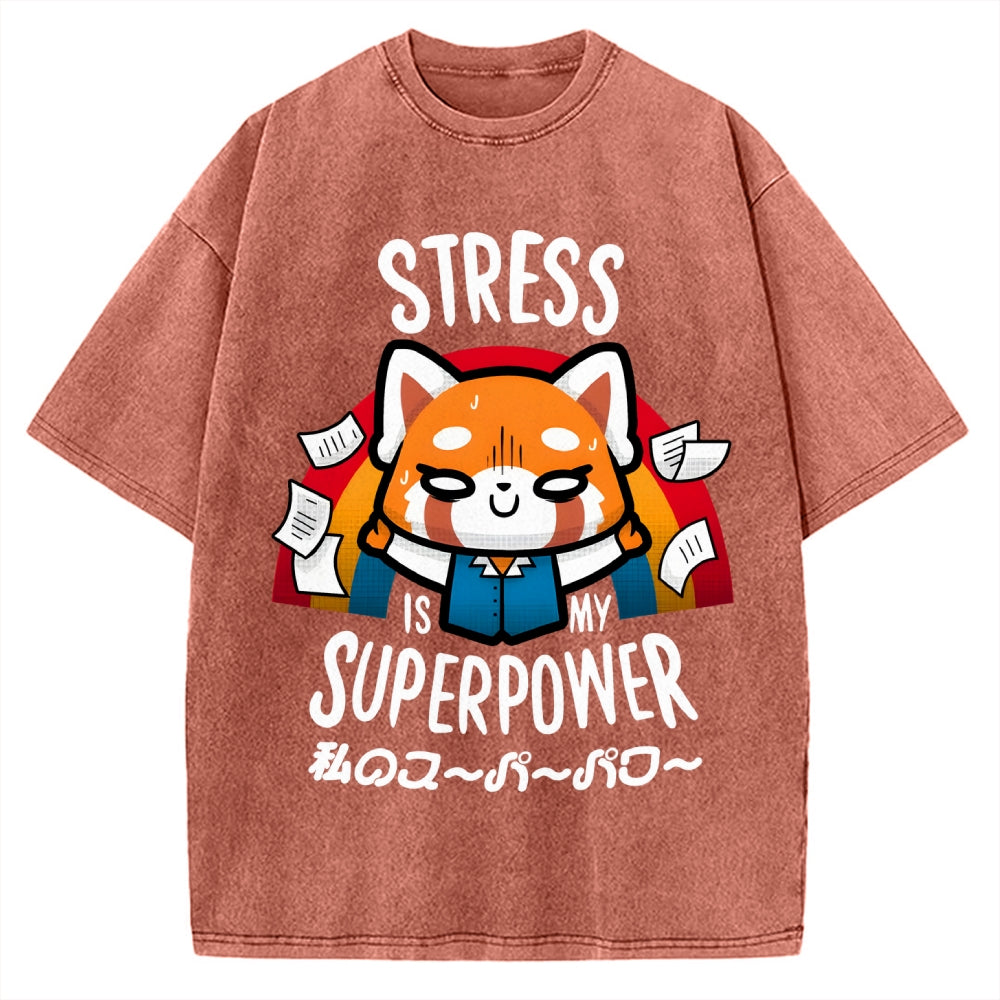 Stress is My Superpower Vintage Washed T-shirt