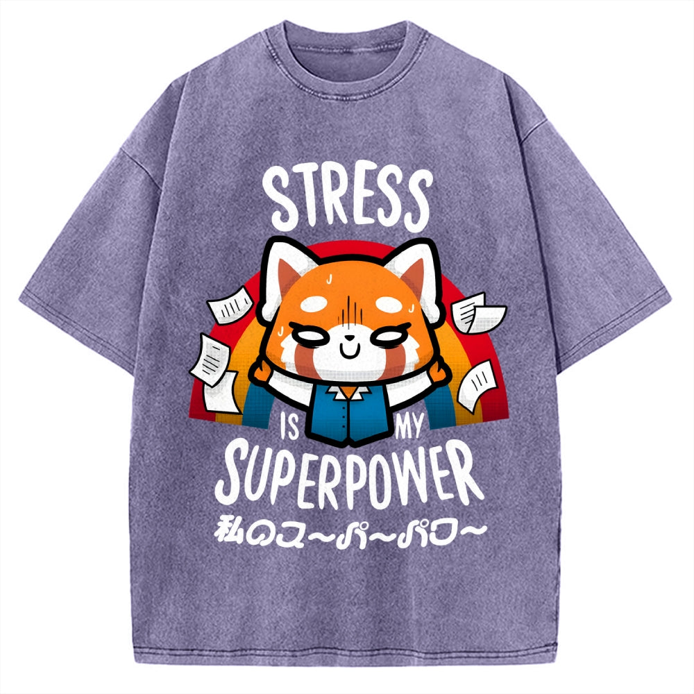 Stress is My Superpower Vintage Washed T-shirt