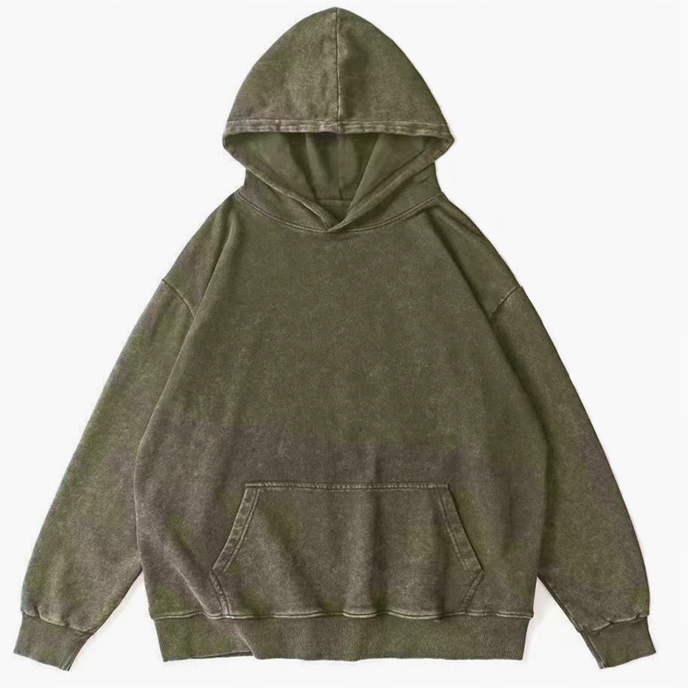 Cat Vintage Washed Cotton Back Art Hoodie