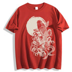 Carp Jump Sunrise Japanese Art Vintage T Shirt