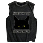 Black Cat's Choice Vintage Distressed Washed Tank Top