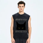 Black Cat's Choice Vintage Distressed Washed Tank Top