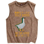 Silly Goose on the loose Funny Vintage Distressed Washed Tank Top