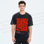 Unisex Poppy Flowers Printed Washed Tee