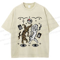 Unisex Vintage Funny Disco Tiger Dancing Printed Washed Tee