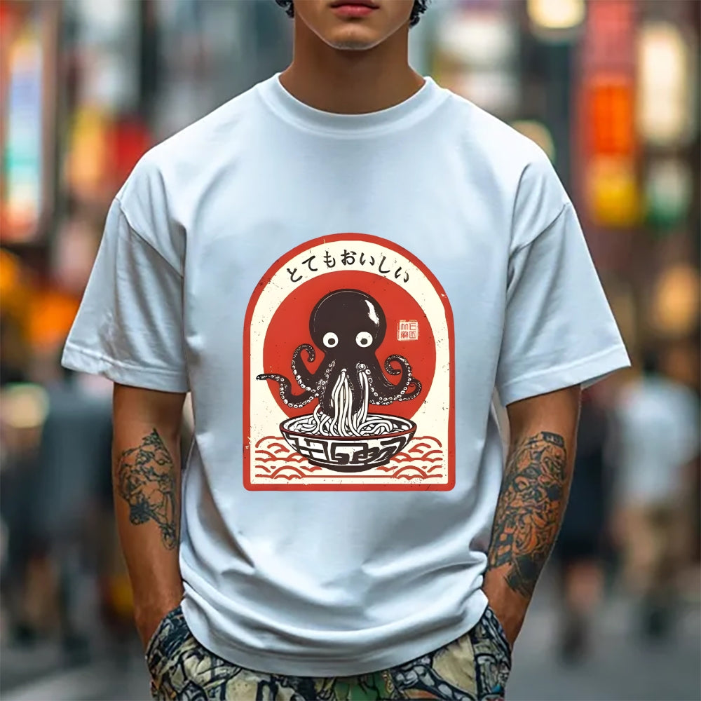 Ramen Lover Octopus Cotton casual T-shirt