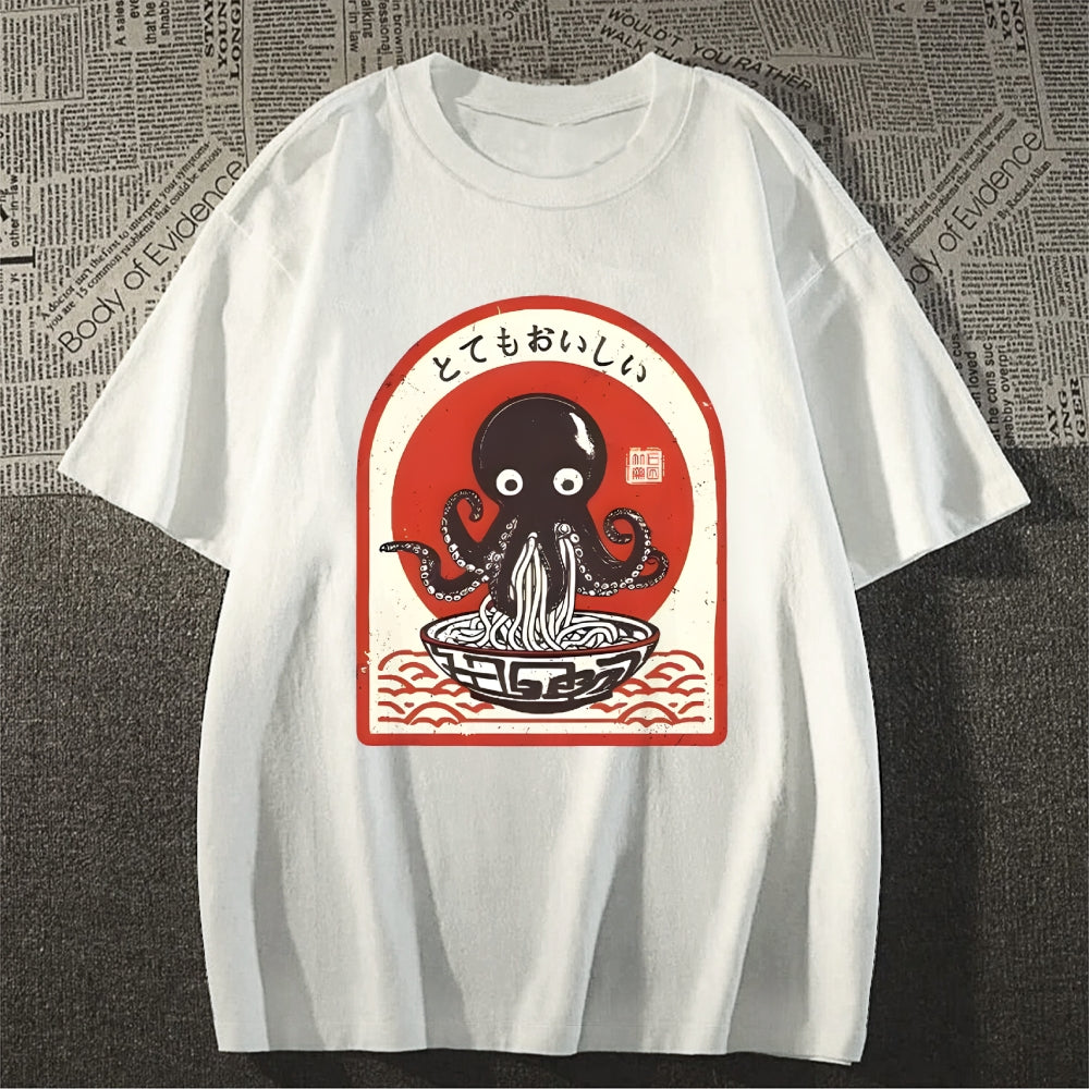 Ramen Lover Octopus Cotton casual T-shirt