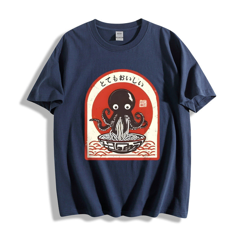 Ramen Lover Octopus Cotton casual T-shirt