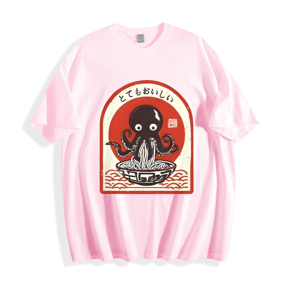 Ramen Lover Octopus Cotton casual T-shirt