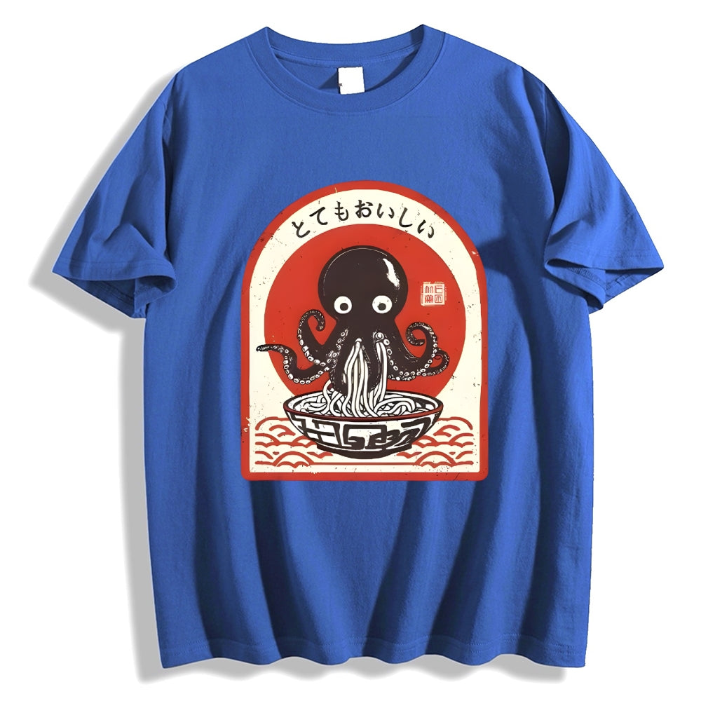 Ramen Lover Octopus Cotton casual T-shirt