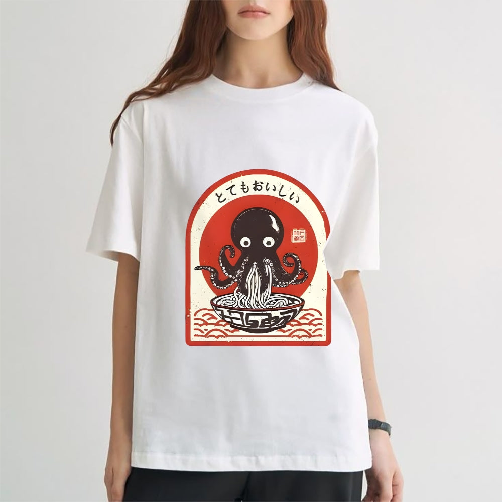 Ramen Lover Octopus Cotton casual T-shirt