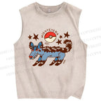 Unisex Cartoon Hound Printed Washed Tank Top