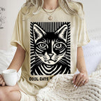 Unisex Cool Cats Read Books Printed Washed Tee